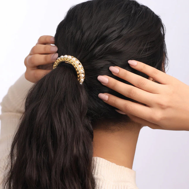 Pearl Braid Hair Cuff Tie