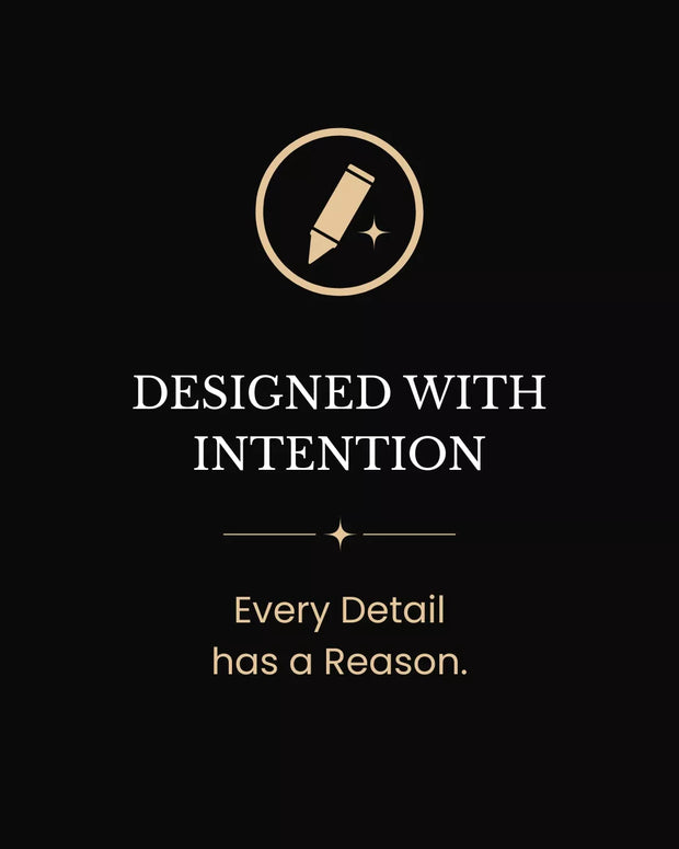Designed with intention jewellery craftsmanship graphic highlighting Mitrava’s attention to detail.